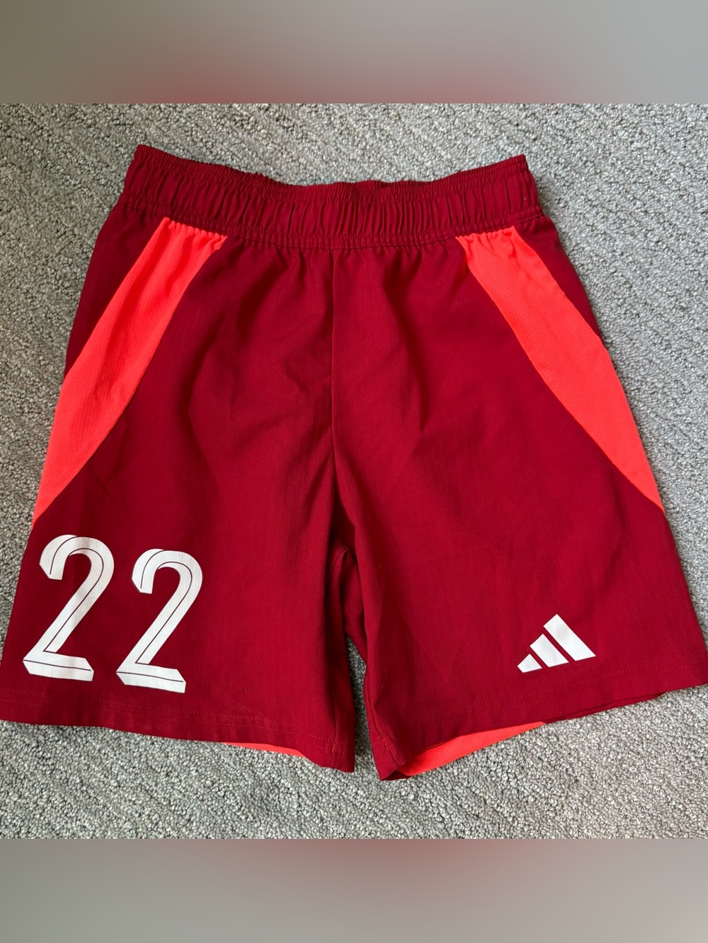 Adidas Red Athletic Shorts with number 22 size 11/12 youth